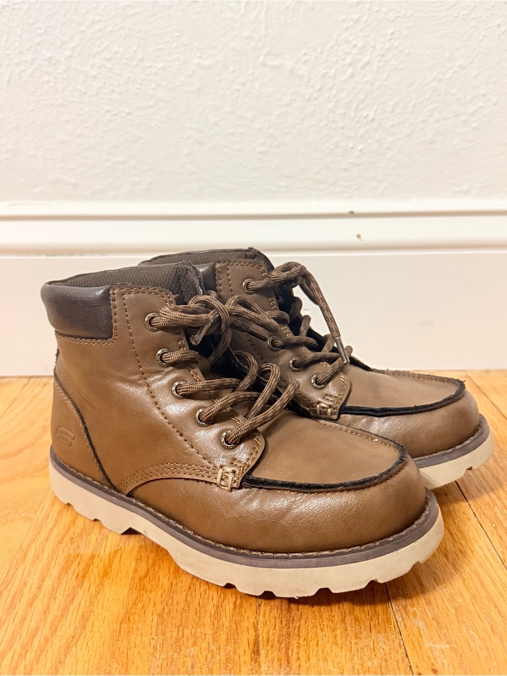 Skechers Kids Brown Lace-Up Ankle Boots Size 13 Boys